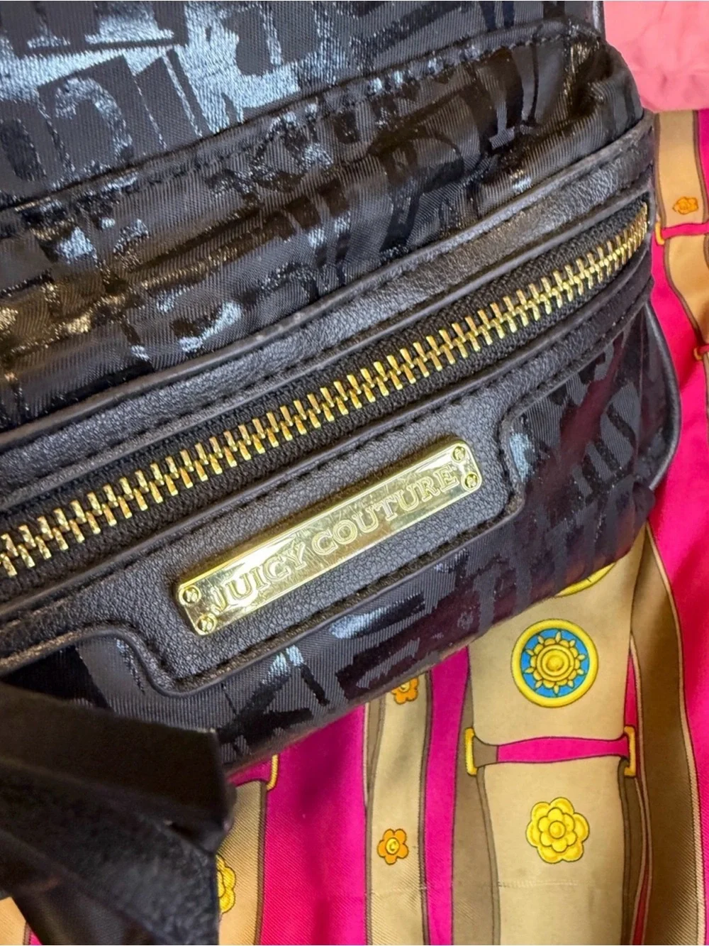 Juicy Couture Ransom Note Metallic Logo Gothic Mini Backpack - LIKE NEW